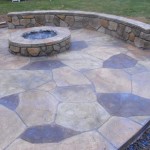 fire pit, custom patio and stone bench
